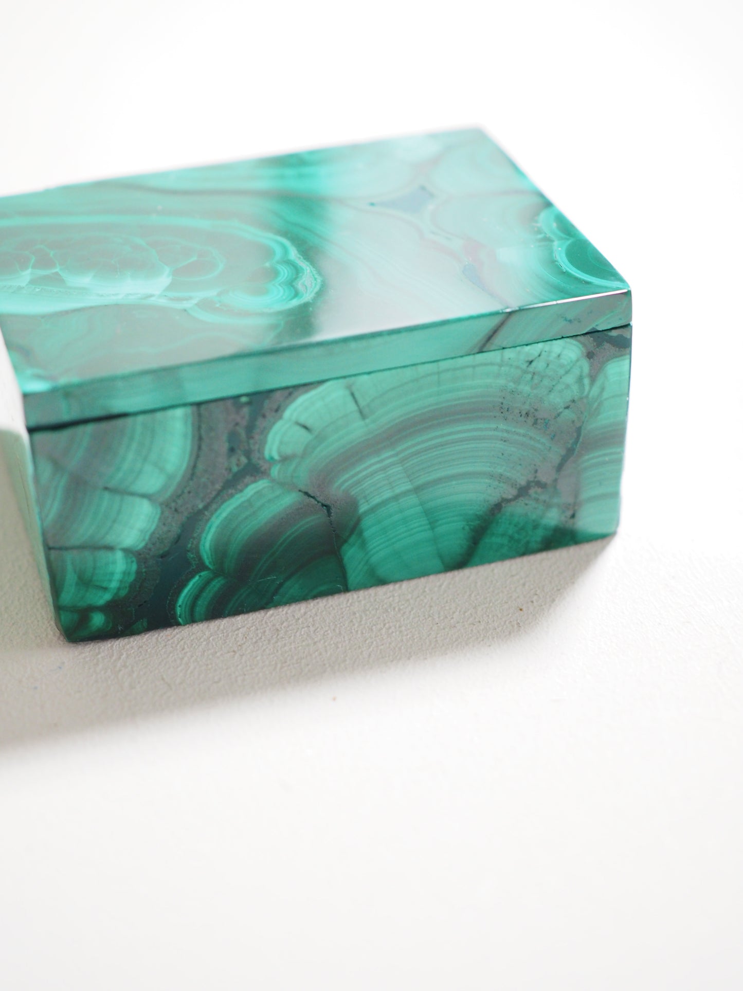 AAA Malachit Schmuck Schachtel . AAA Malachite Box [20] ca. 6.5cm - aus Kongo High Quality