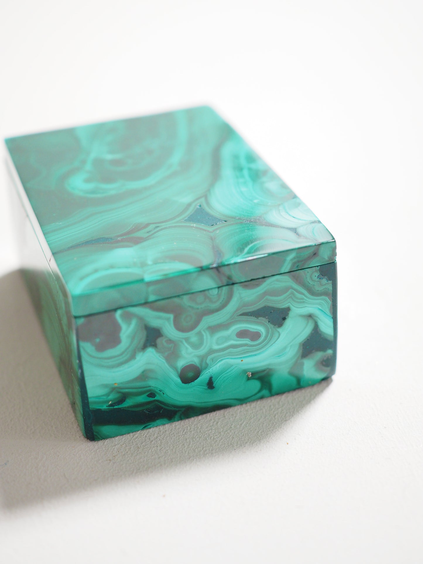 AAA Malachit Schmuck Schachtel . AAA Malachite Box [20] ca. 6.5cm - aus Kongo High Quality