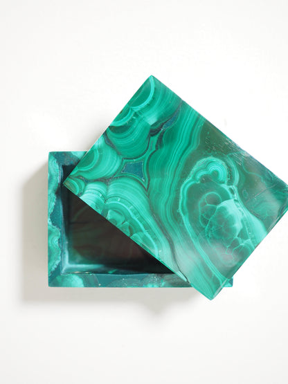 AAA Malachit Schmuck Schachtel . AAA Malachite Box [20] ca. 6.5cm - aus Kongo High Quality