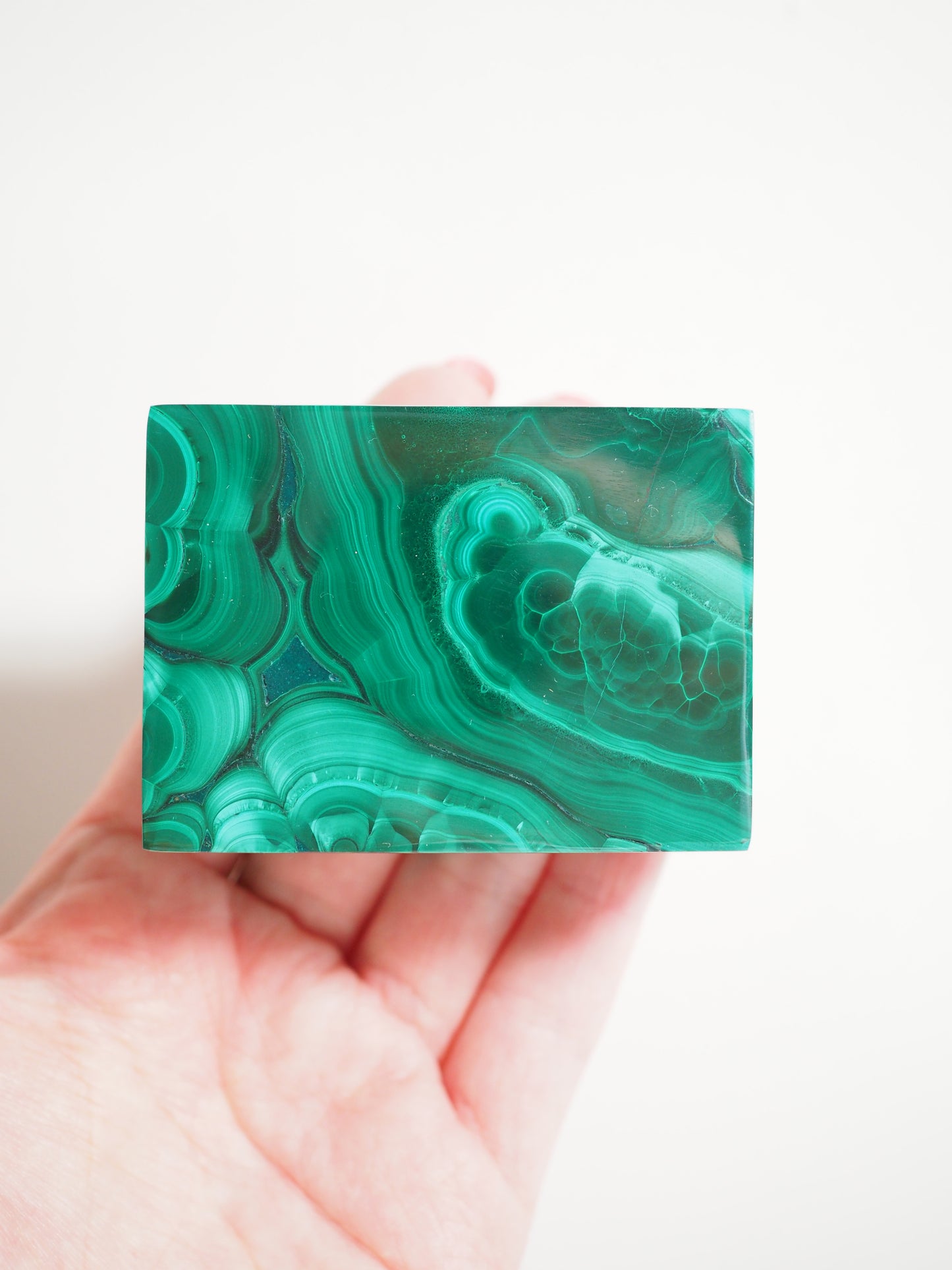 AAA Malachit Schmuck Schachtel . AAA Malachite Box [20] ca. 6.5cm - aus Kongo High Quality