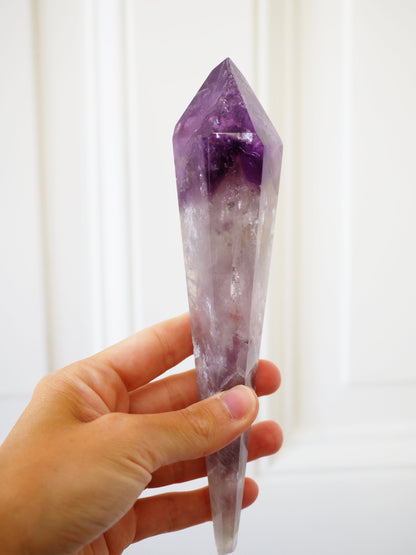 Jacare Amethyst Wurzel geschliffen . Stab Spitze Wurzel Wand Zauberstab  19 cm  - aus Bahia Brasilien HIGH QUALITY