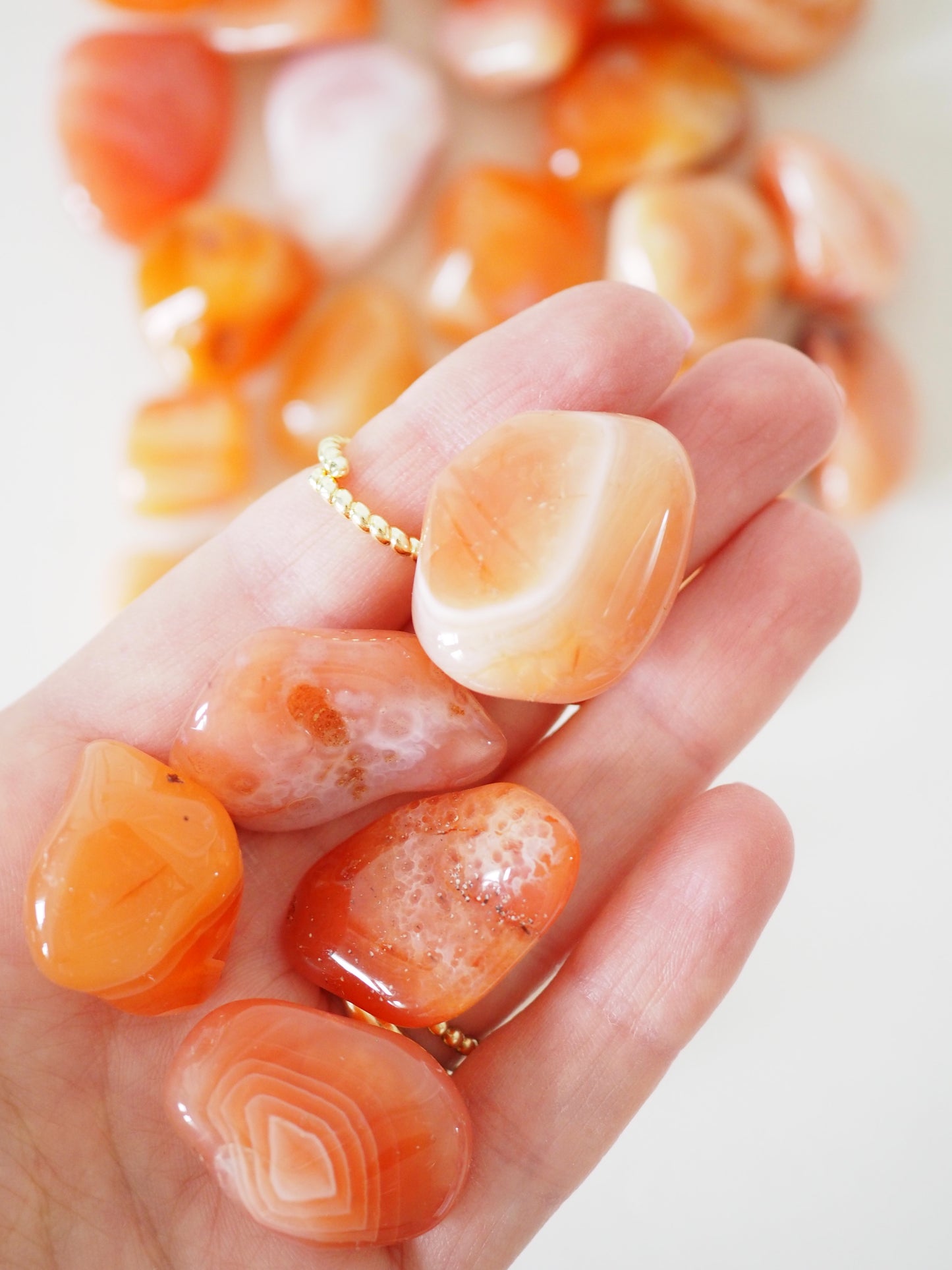 Aprikosen Achat Trommel Stein KLEIN . Apricot Agate Tumble 2 cm - aus Botswana HIGH QUALITY