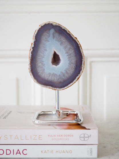 Druzy Achat Geode auf Ständer 10. Halter ca 11-15 cm  - aus Brasilien HIGH QUALITY Handpoliert