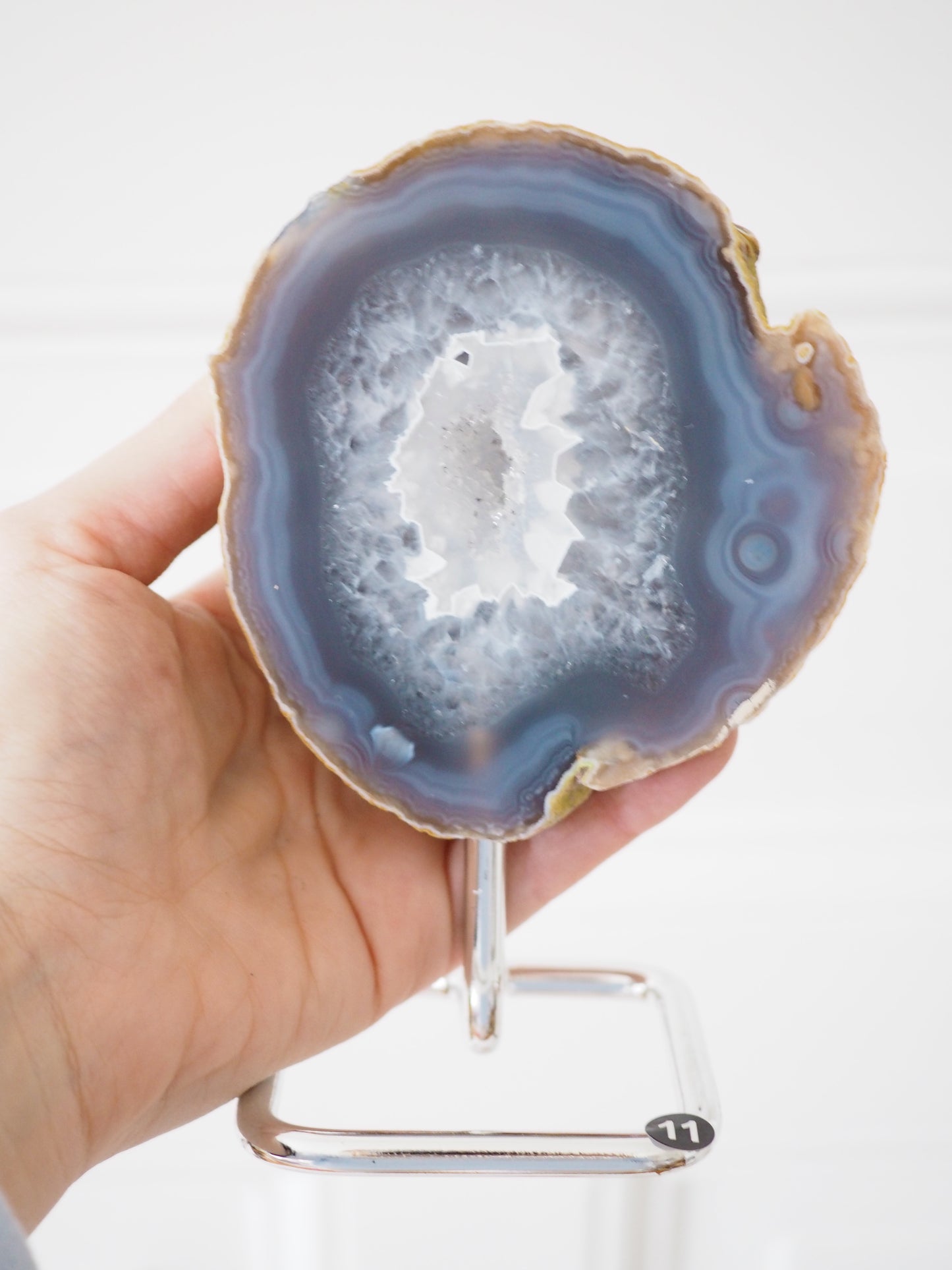 Druzy Achat Geode auf Ständer 11. Halter ca 11-15 cm  - aus Brasilien HIGH QUALITY Handpoliert