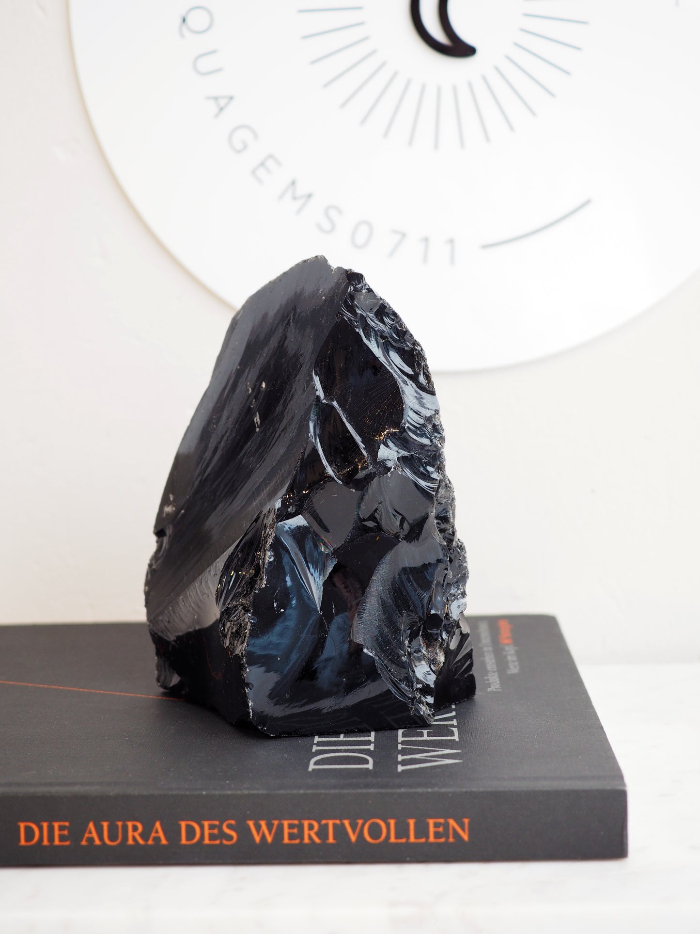 Schwarzer Obsidian [A] ca. 15 cm - aus Brasilien HIGH QUALITY