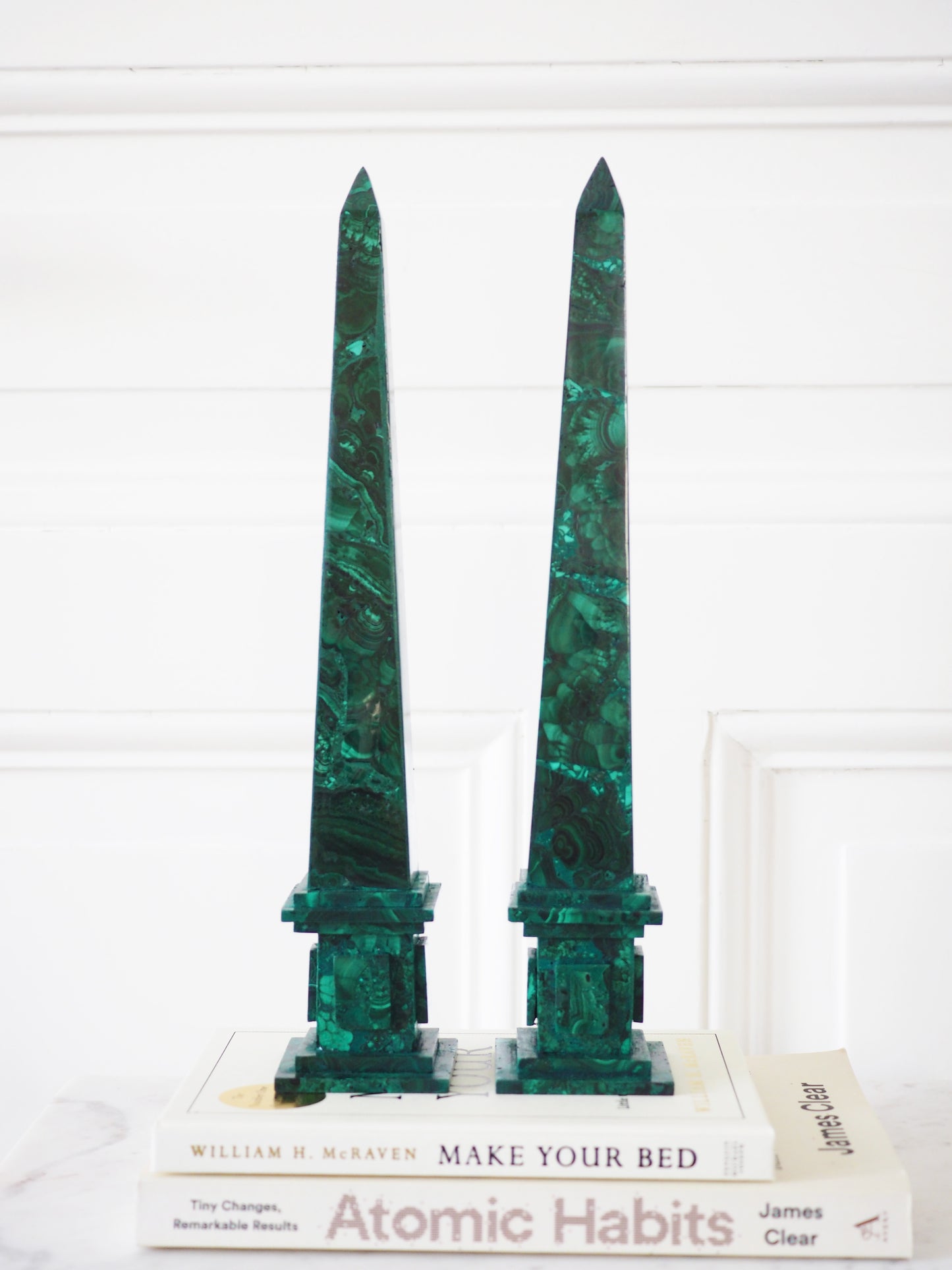 Malachit Obelisk SET ca.  29.5cm - aus DRC Handcarved