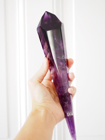 XJacare Amethyst Wurzel poliert auf Halter . Stab Spitze Wurzel Wand Zauberstab  28 cm  - aus Bahia Brasilien HIGH QUALITY