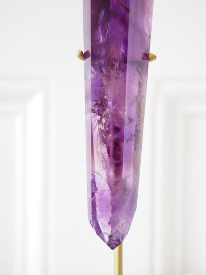 Jacare Amethyst Wurzel poliert auf Halter . Stab Spitze Wurzel Wand Zauberstab  21.5 cm  - aus Bahia Brasilien HIGH QUALITY