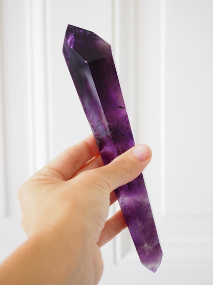 XJacare Amethyst Wurzel poliert auf Halter . Stab Spitze Wurzel Wand Zauberstab  22 cm  - aus Bahia Brasilien HIGH QUALITY