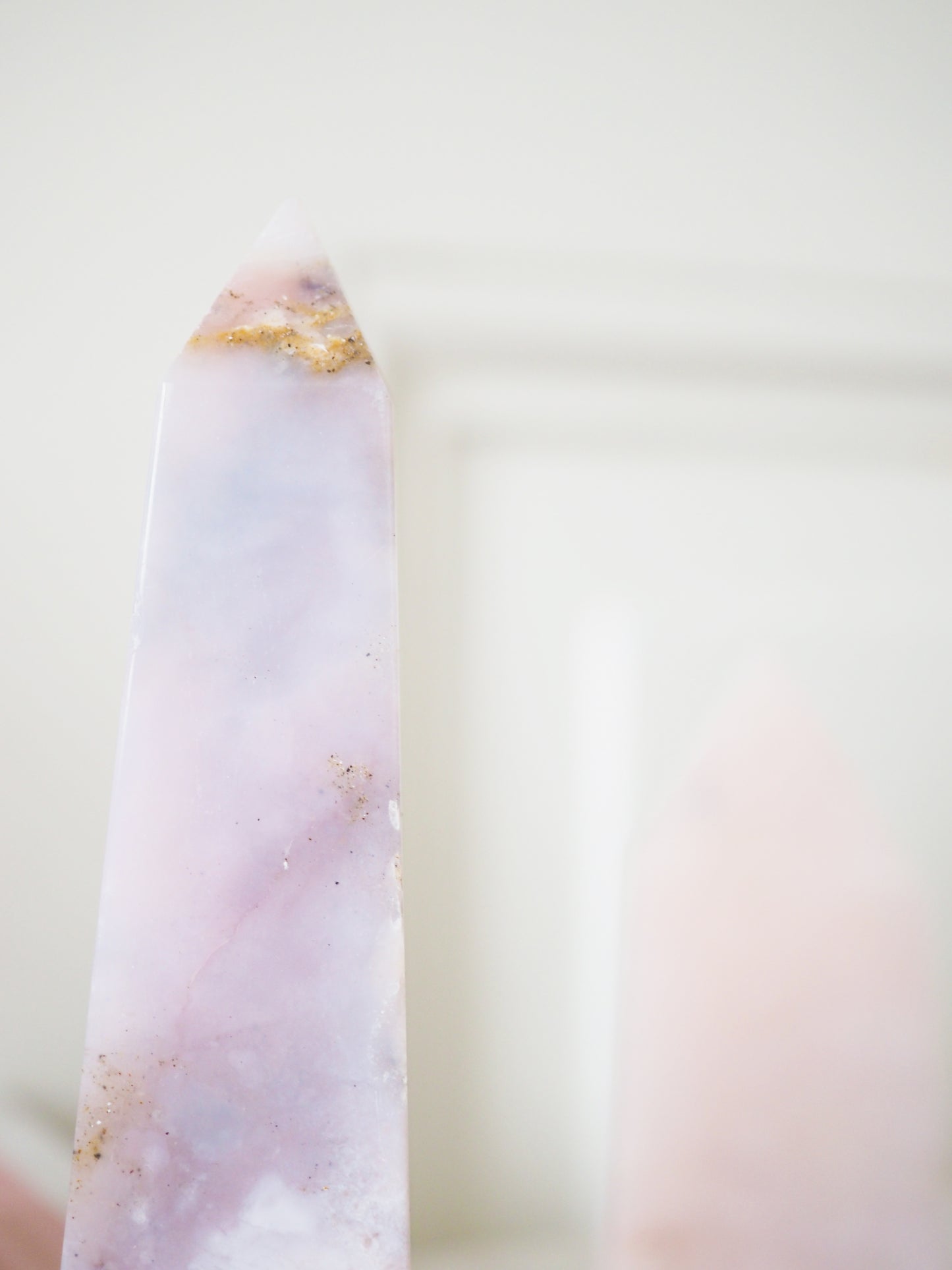 Pinker Andenopal Spitze  . Pink Andes Opal Point ca.10cm -  Peru HIGH QUALITY Hand Carved