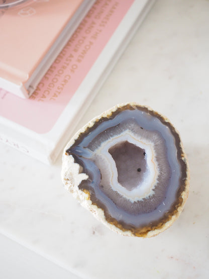 Druzy Blaue Achat Geode . Agate Geode  ca xx cm  - aus Brasilien HIGH QUALITY Handpoliert