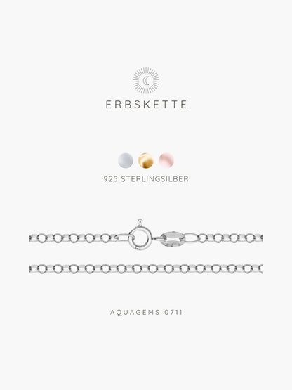 Halskette Basic Erbskette 50cm . 925 Sterlingsilber  . vergoldet . rosévergoldet