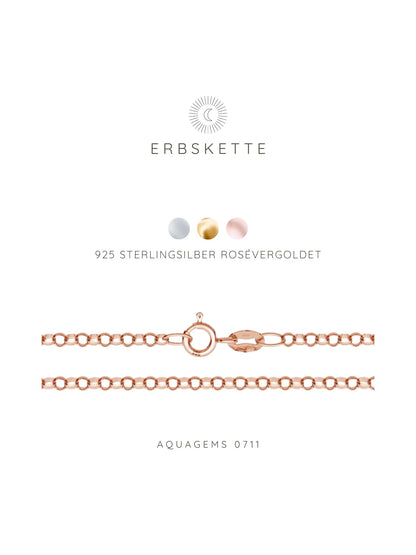 Halskette Basic Erbskette 50cm . 925 Sterlingsilber  . vergoldet . rosévergoldet