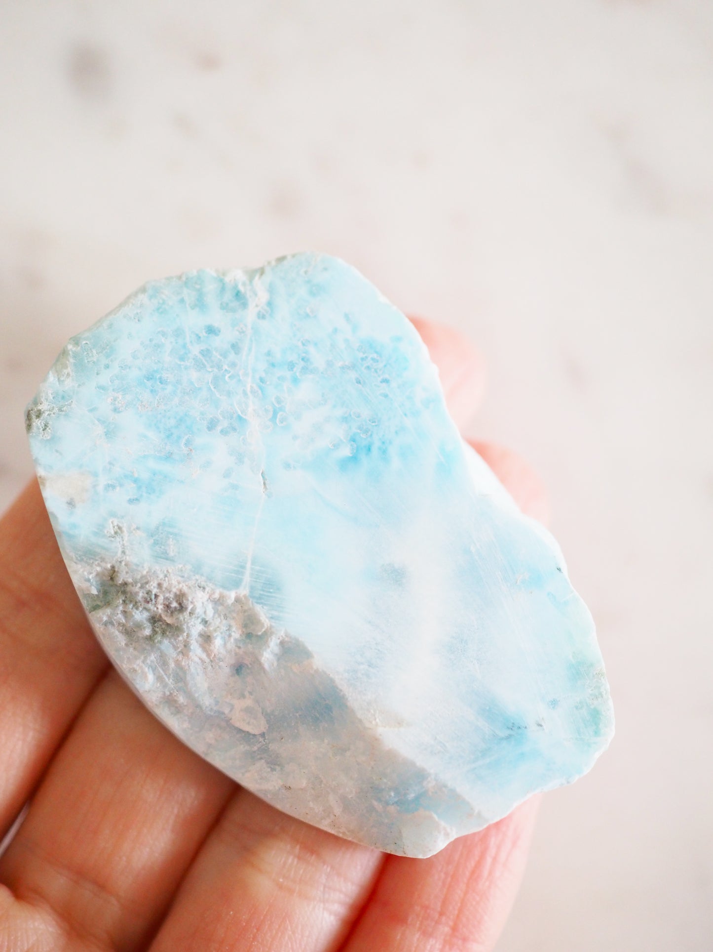 AAA Larimar Scheibe Roh . AAA Larimar Slab Raw 6cm  283ct [4]  aus der Dominikanischen Republik RARE