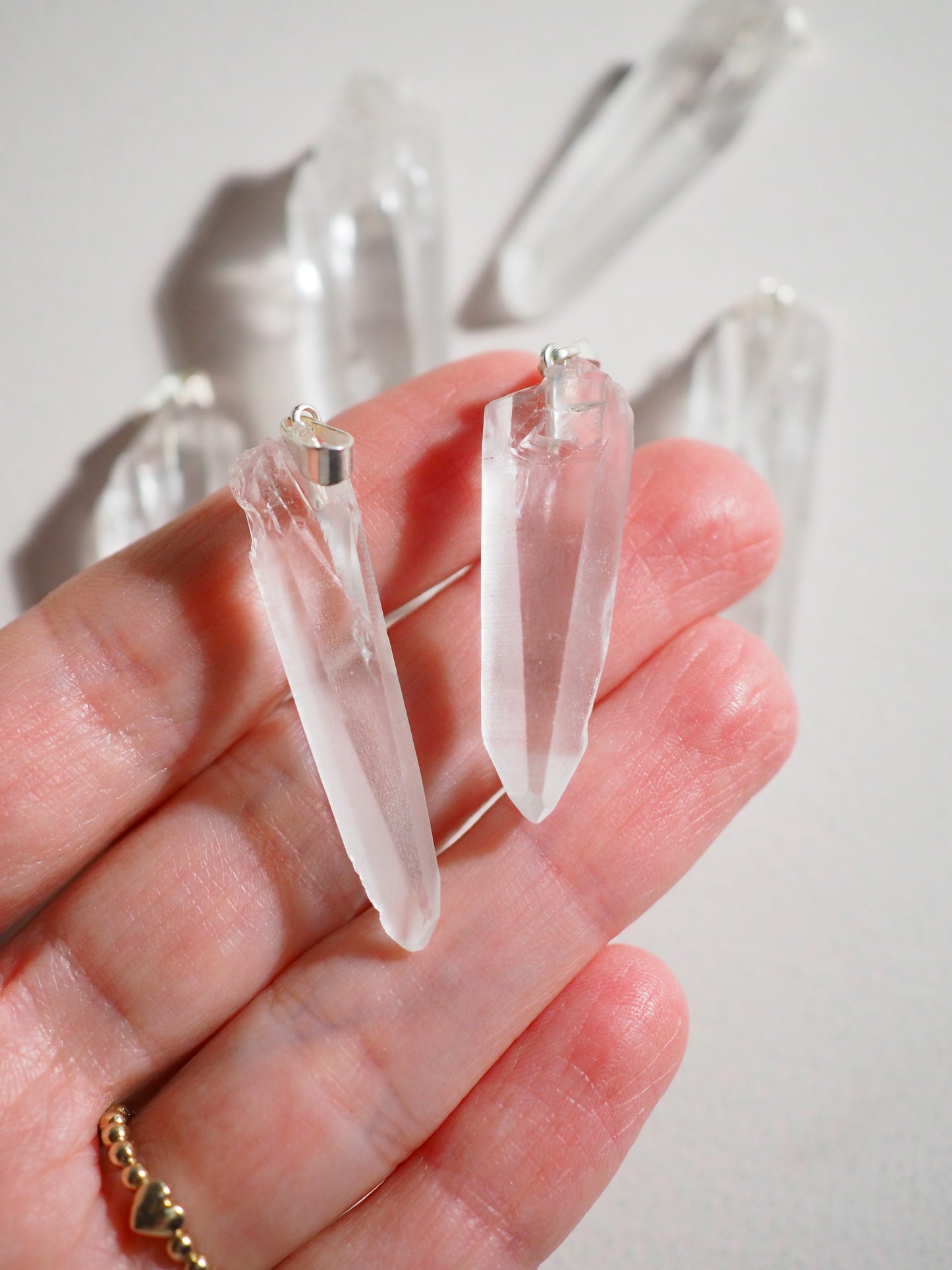 LEMURIAN  Bergkristall Anhänger . Clearquartz Pendant ca. 2- 4cm - aus Brasilien