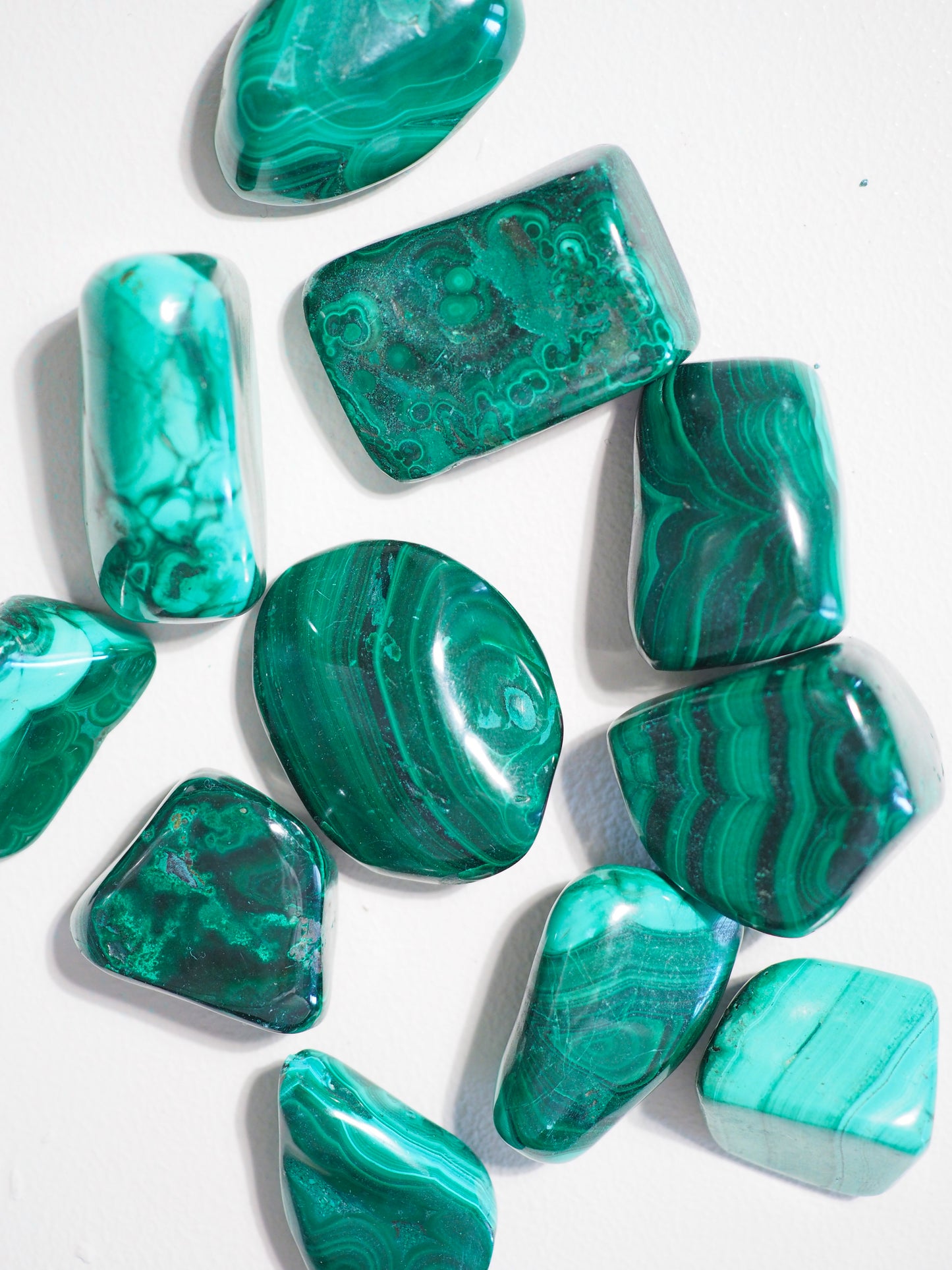 Malachit Trommel Stein . Malachite Tumble ca. 2-4cm -  aus Zaire HIGH QUALITY