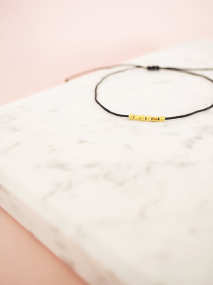 Morse Code Armband 375 Gold | Personalisiert